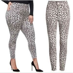 Good American NWT Good Waist Crop Skinny Wild Leopard Jeans 22